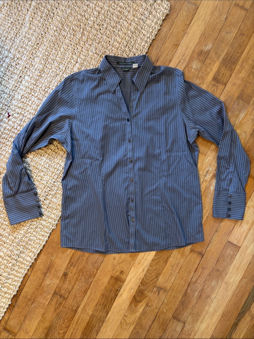 Eddie Bauer Grey Pinstripe Dress Shirt